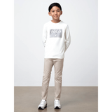 Polo Boys Carter Printed Long Sleeves T-Shirt In Off White
