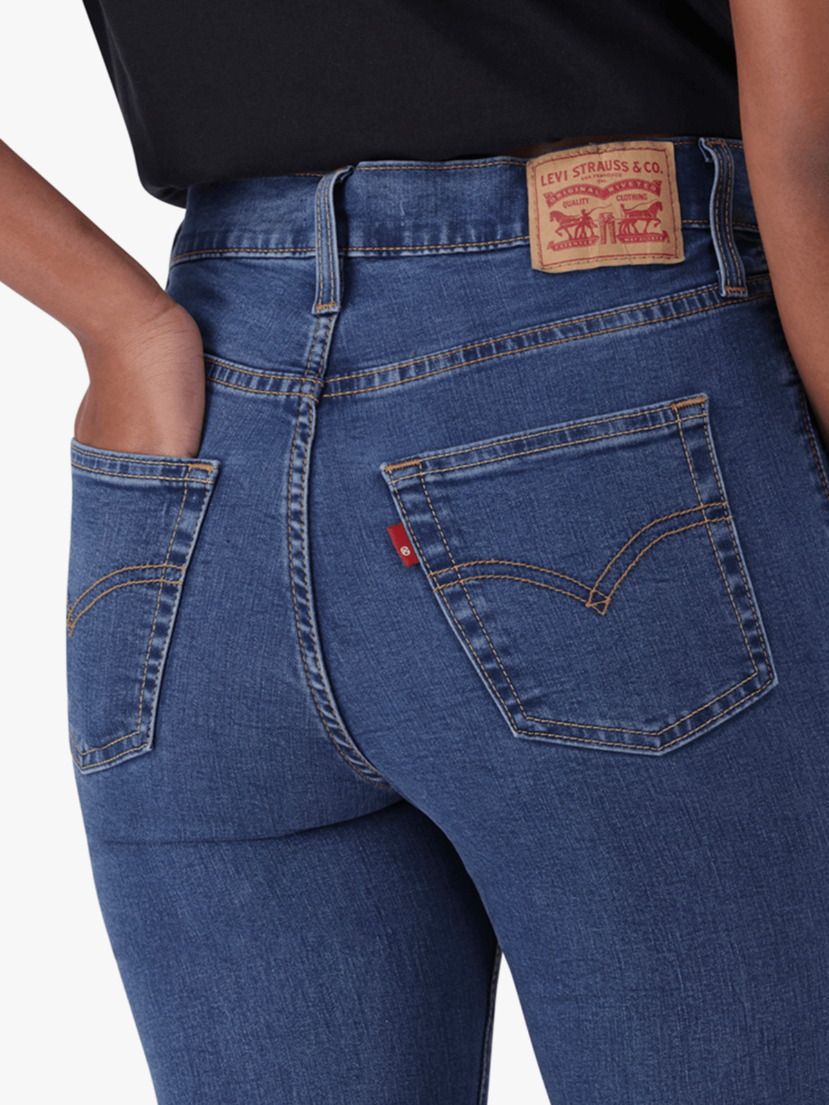 Levis Womens High Rise Tenacious Skinny Jeans In Blue