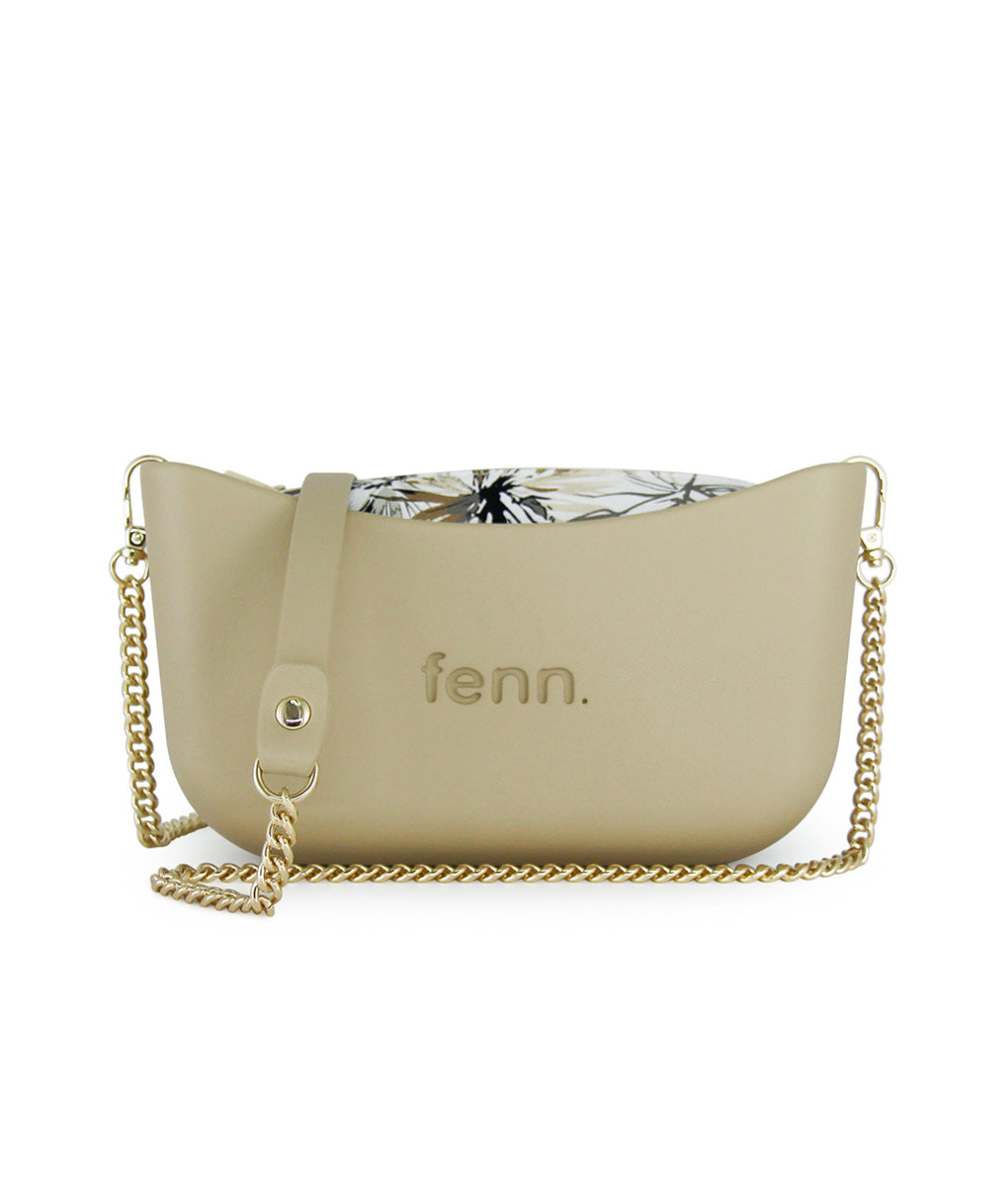 Fenn Gold Chain Handle Tote Bag In Stone