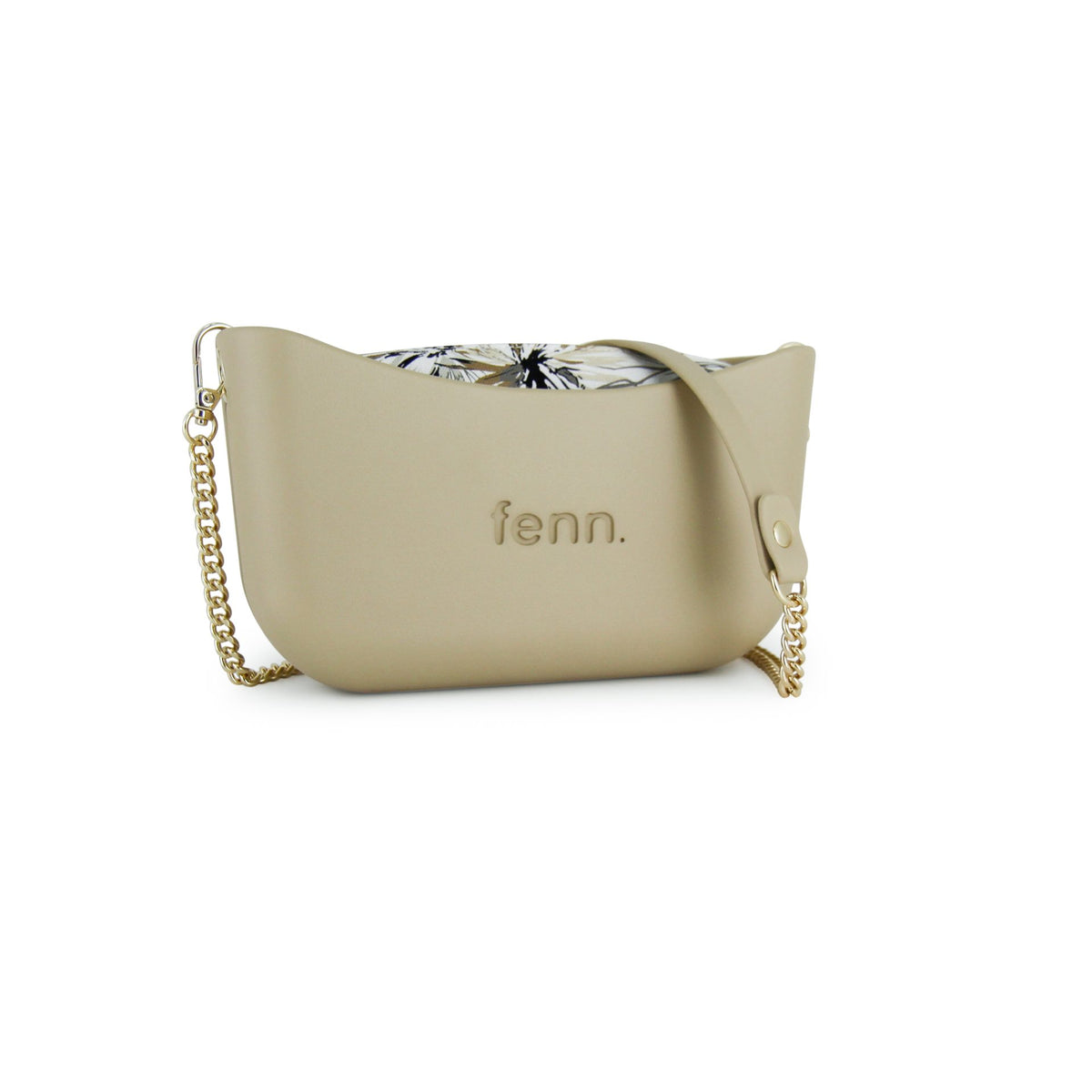 Fenn Gold Chain Handle Tote Bag In Stone