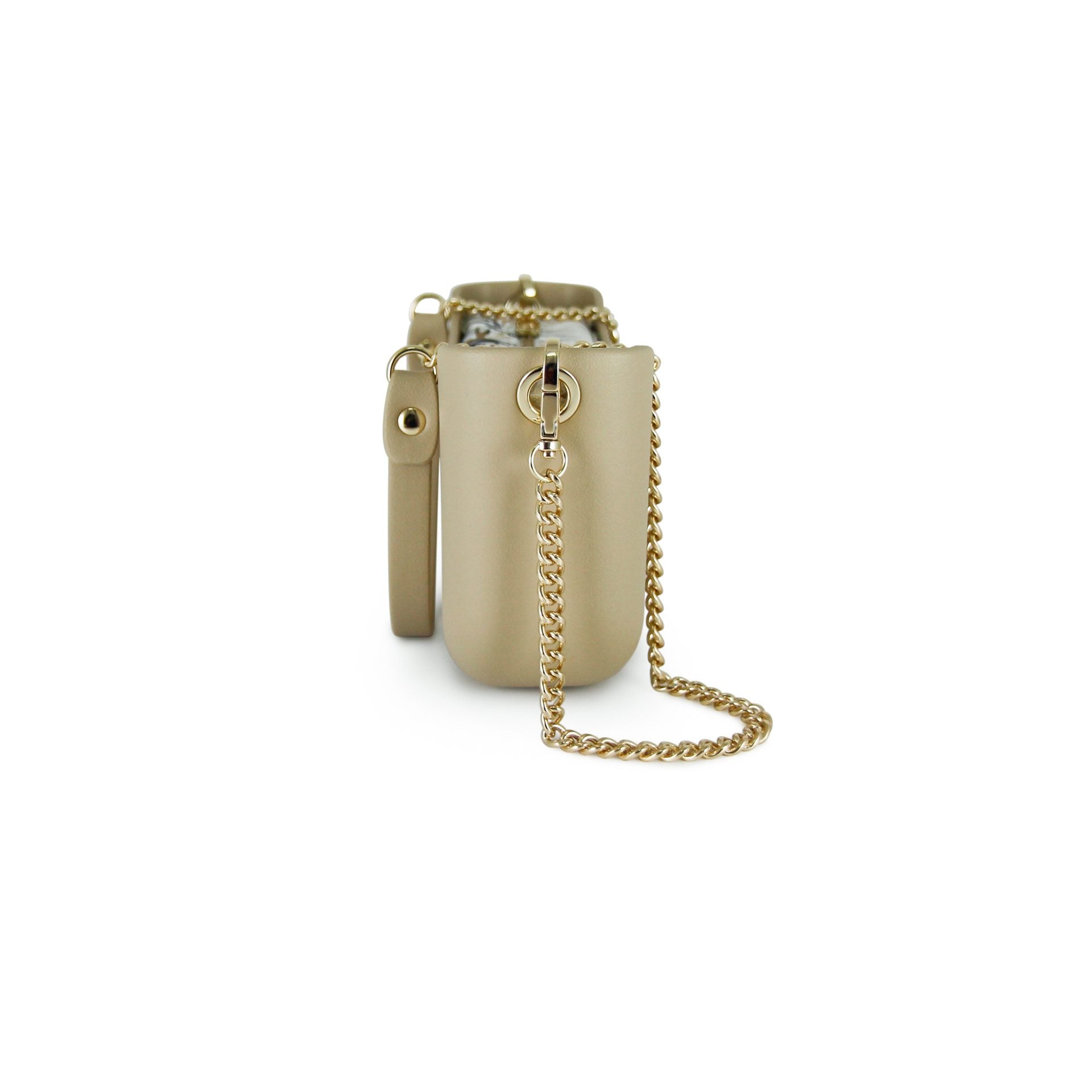 Fenn Gold Chain Handle Tote Bag In Stone