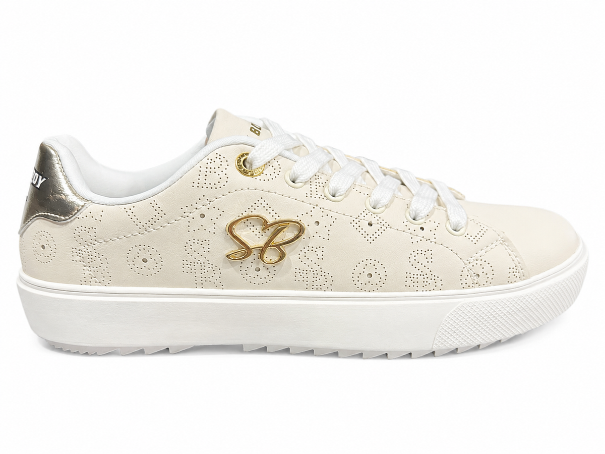 Sissy Boy Womens Ladies Penny Punched Sneaker In Stone