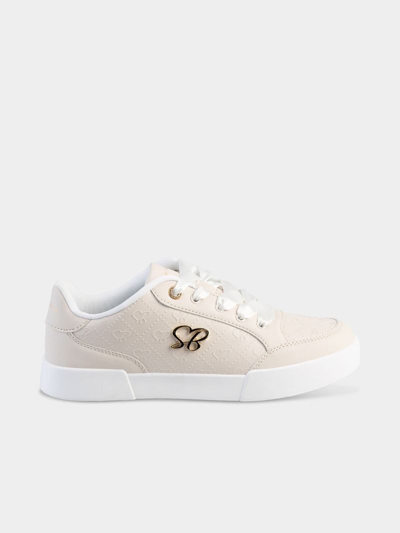 Sissy Boy Ladies Embossed Sb Sneaker In Stone