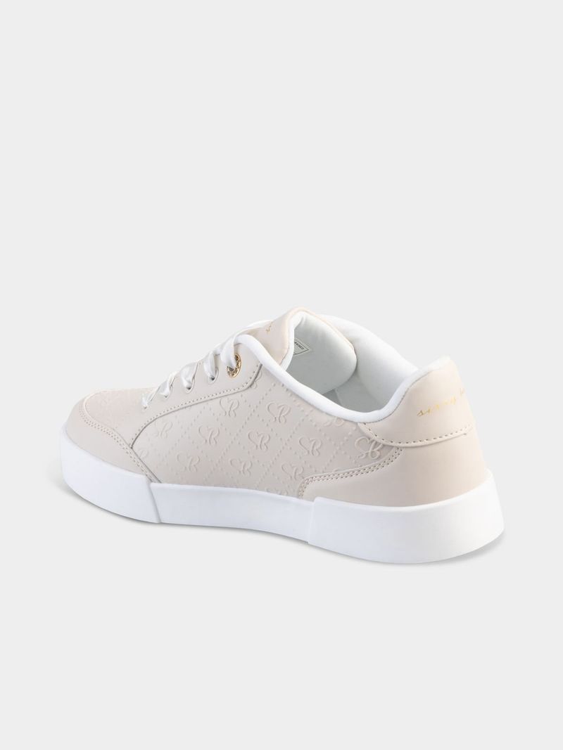 Sissy Boy Ladies Embossed Sb Sneaker In Stone