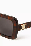 Celine Womens Square Frame Sunglasses In Brown