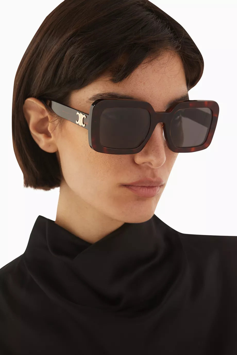 Celine Womens Square Frame Sunglasses In Brown