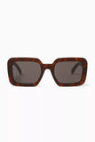 Celine Womens Square Frame Sunglasses In Brown