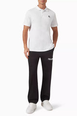 KarL Lagerfeld  Mens Ikon Embroidered Patch Golfer In White