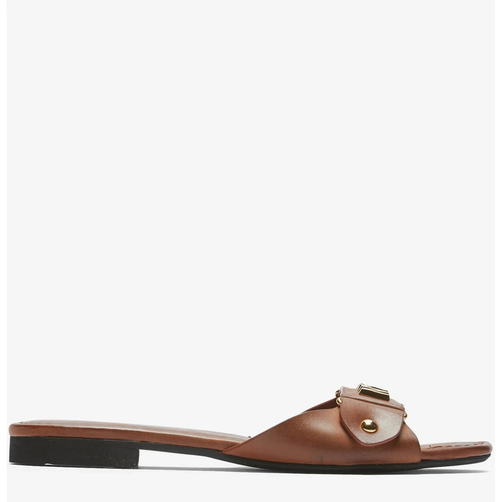Nº21 Womens Logo Lettering Leather Sandals In Brown
