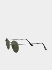 Ray-Ban Round Frame Unisex Sunglasses In Gun Metal