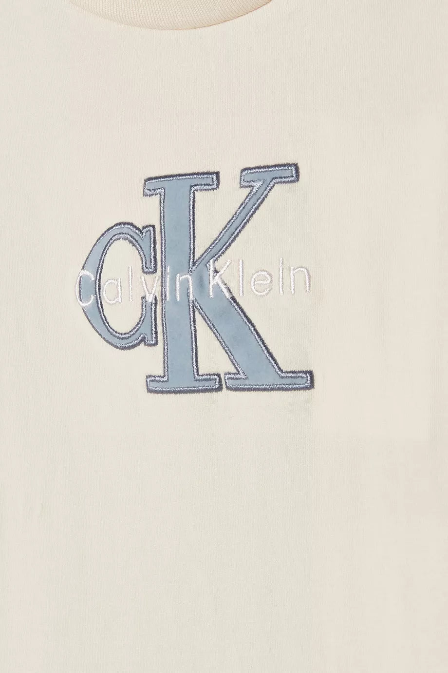 Calvin Klein Kids Unisex Monologo Slim Short Sleeve T-Shirt In Beige