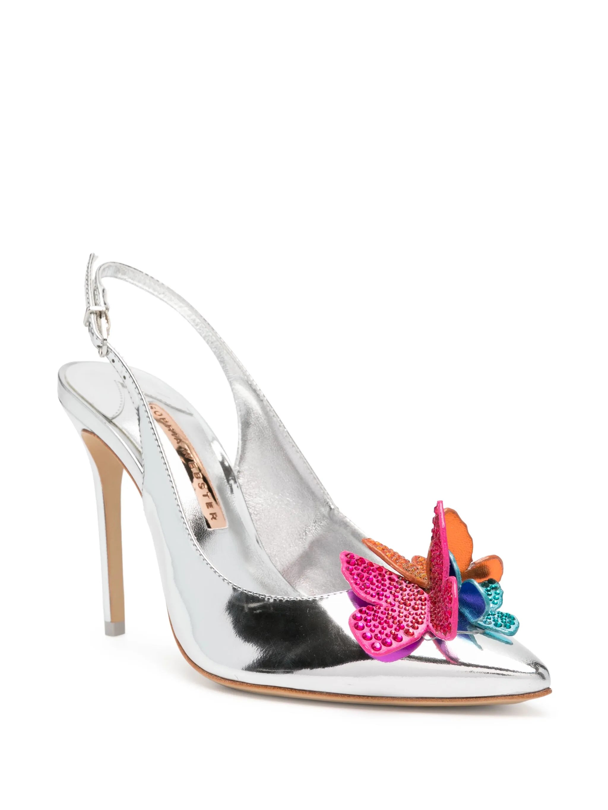 Sophia Webster Womens Vanessa Slingback Heels In Silver