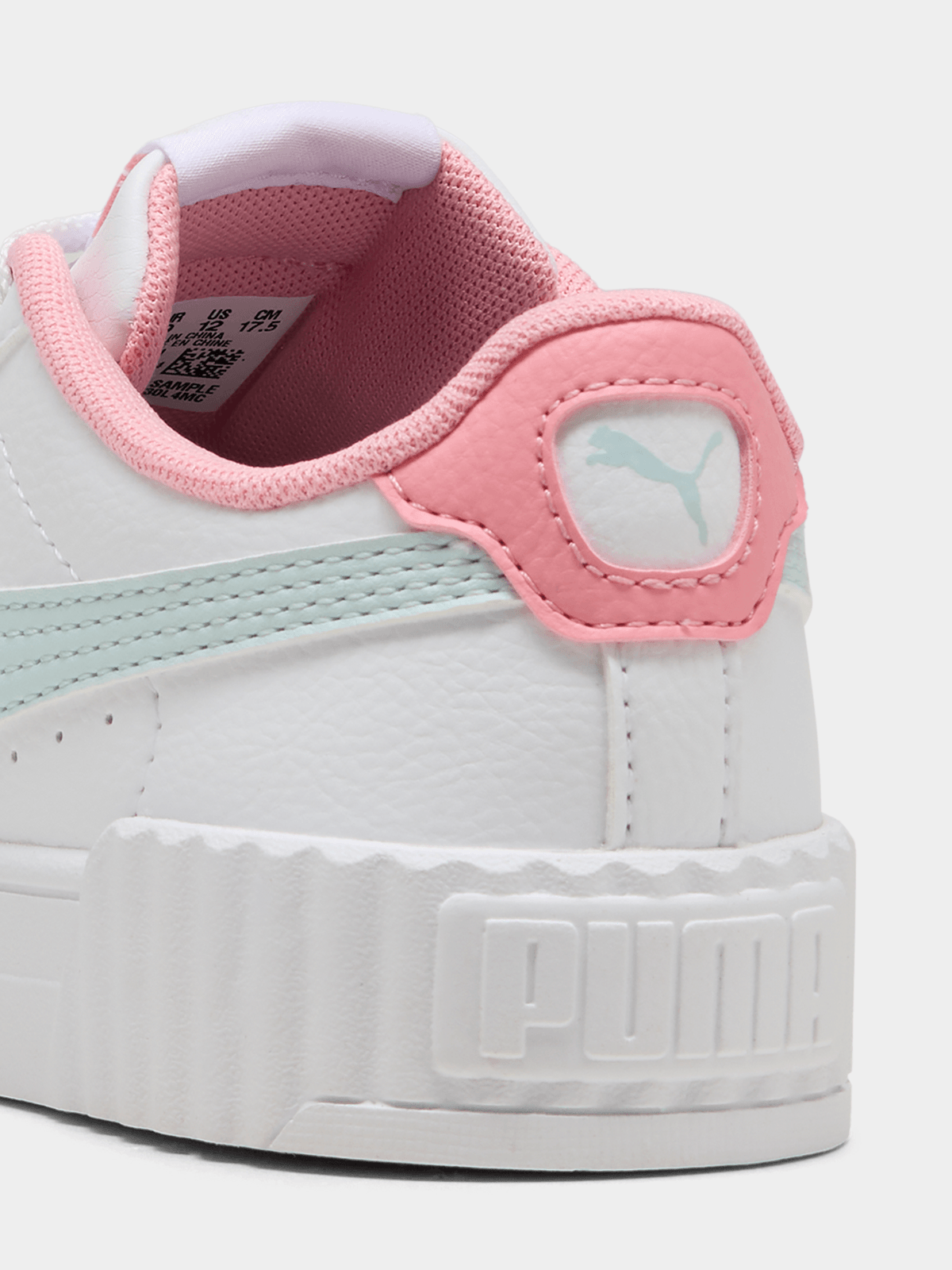 Puma Girls Carina 3.0 Junior Shoes In White & Pink