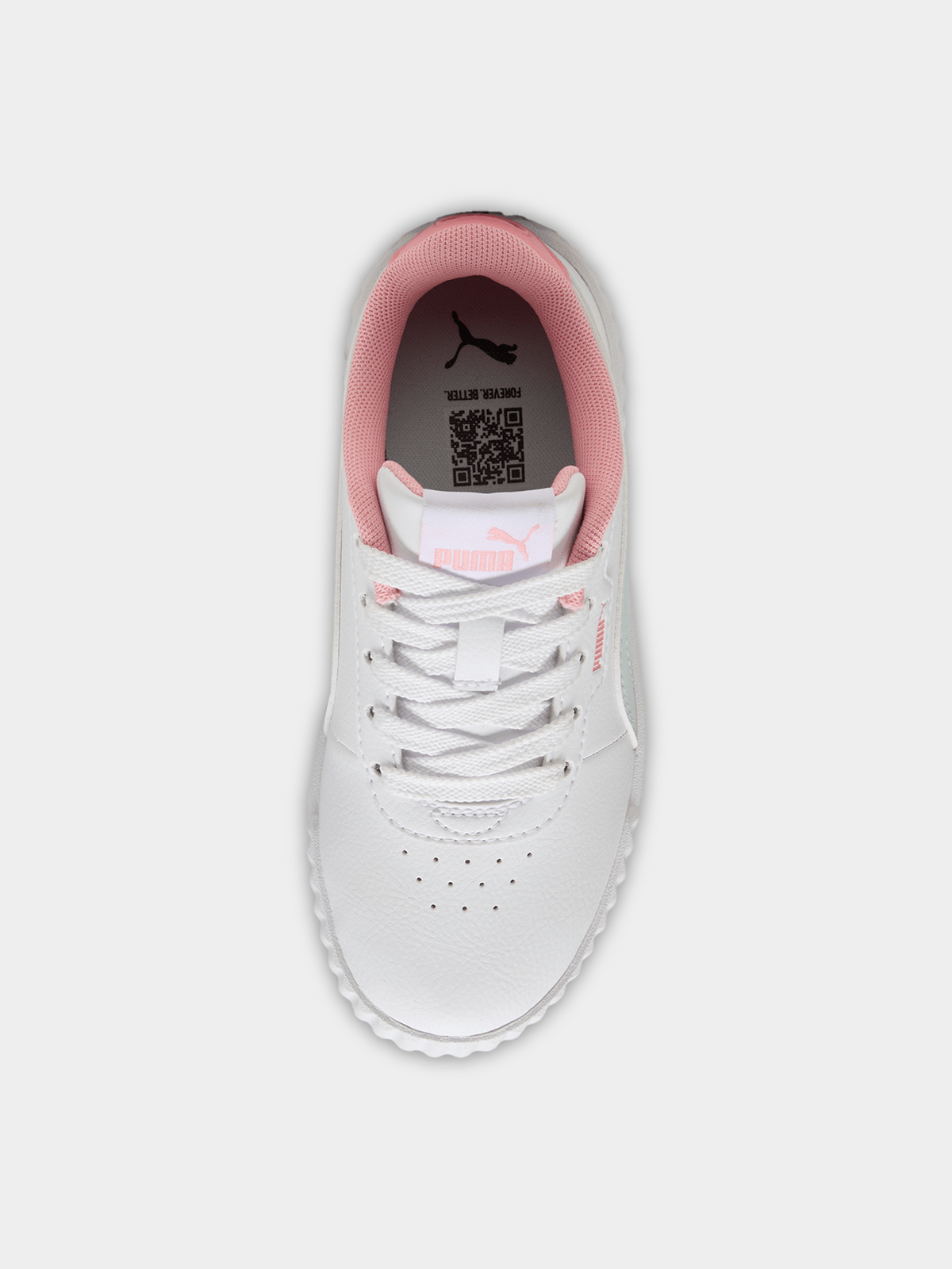 Puma Girls Carina 3.0 Junior Shoes In White & Pink