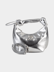 Sissyboy Womens  Metalic Bag with Knot Strap In Silver