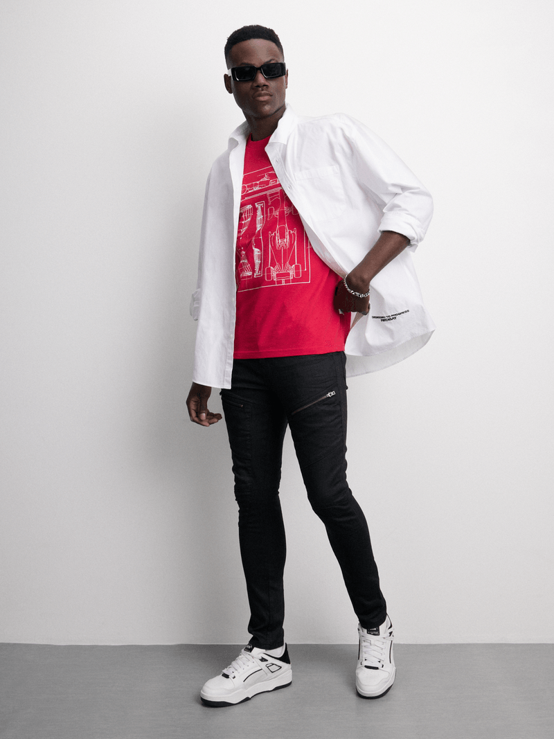 Puma Mens Rosso Corsa Ferrari Sportswear Graphic Tee