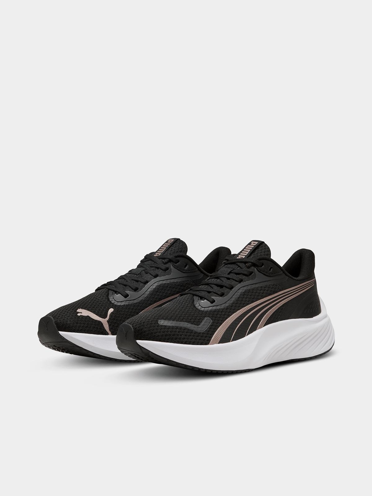 Puma Womens Pounce Lite Sneakers In Black/Rose Gold