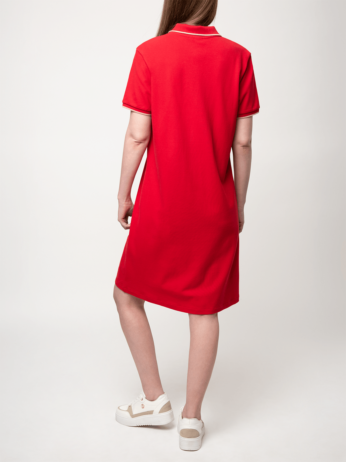 Polo Womens Leah Short Sleeves Golfer Dress In Red