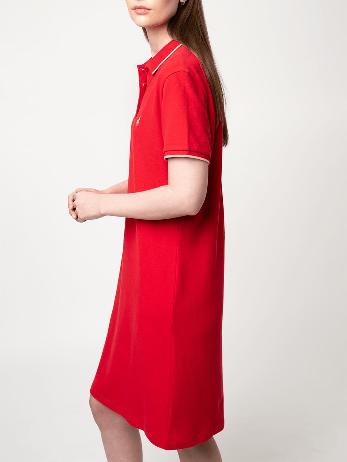 Polo Womens Leah Short Sleeves Golfer Dress In Red
