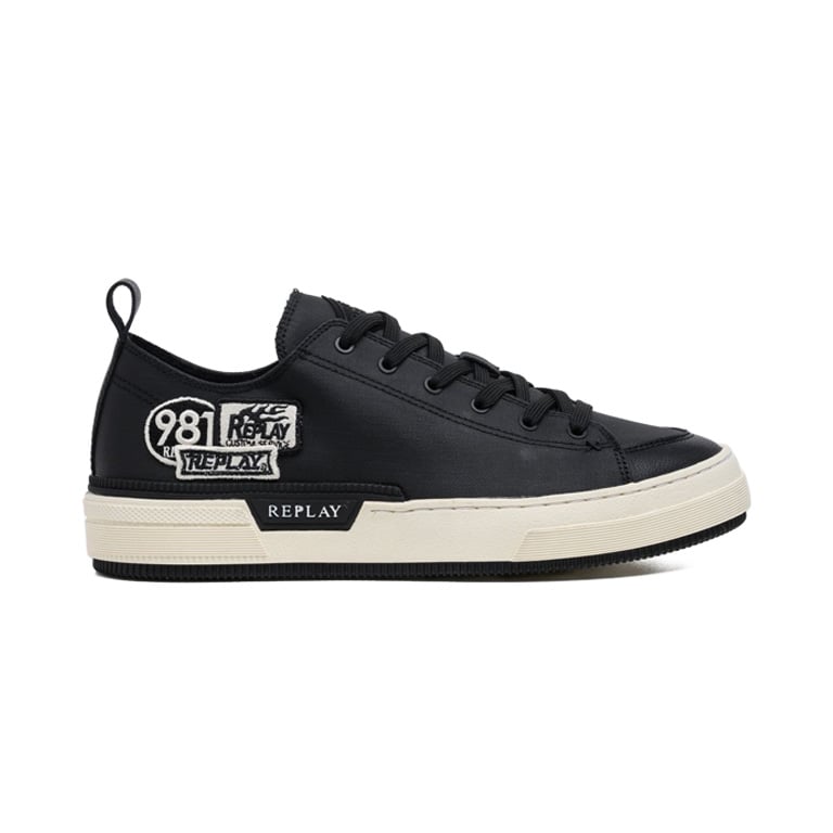Replay Mens Raily Low Double Sneakers In Black