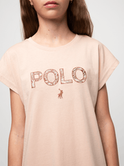 Polo Girls Emily Embroidered Dress Dusty Pink