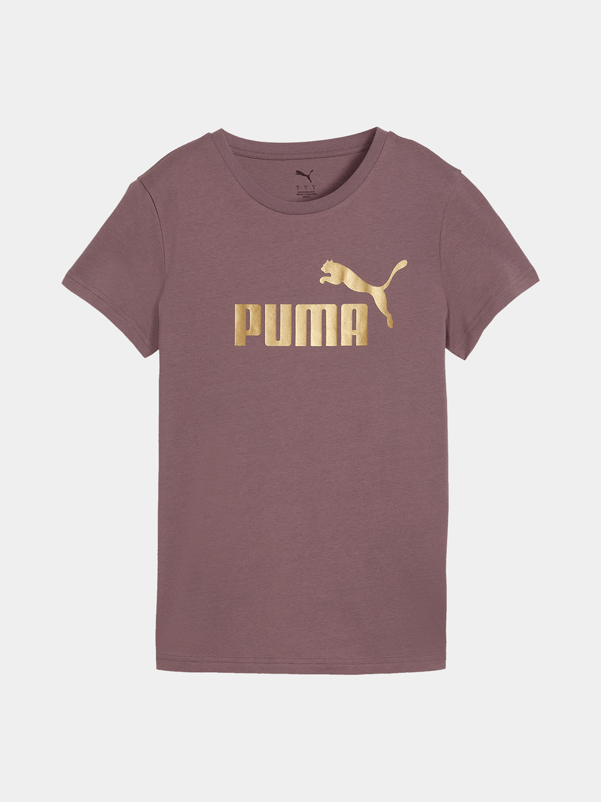 Puma Womens Essential Metallic Logo T-Shirt In Raison