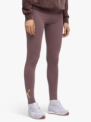Puma Womens Essential Metallic Logo Leggings In Raison