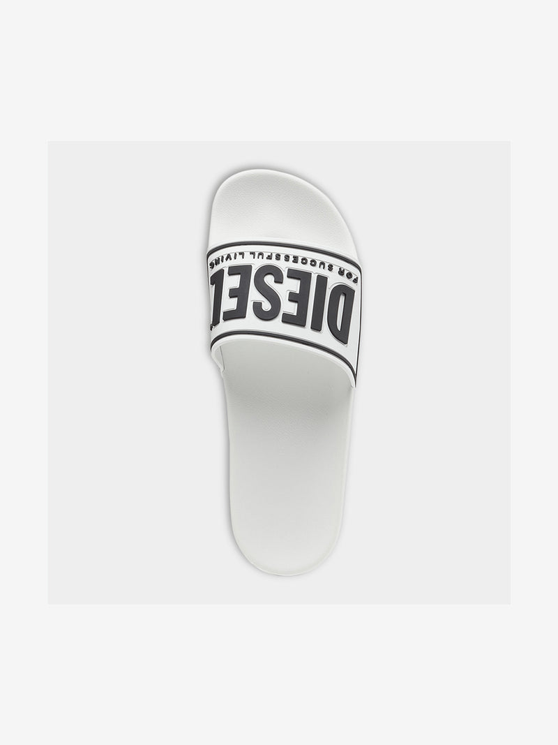 Diesel Mens White/Black Mayemi Cc Sandals