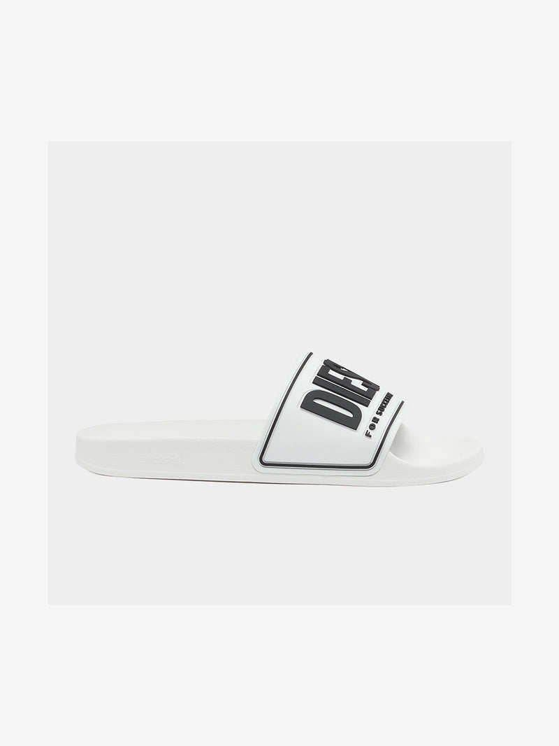 Diesel Mens White/Black Mayemi Cc Sandals