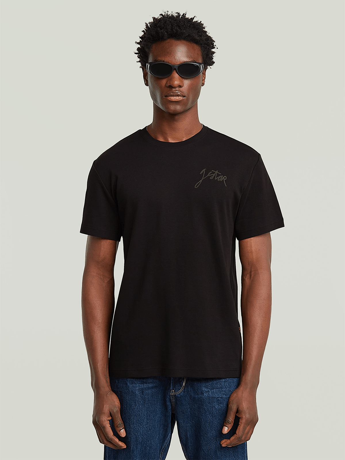 G-Star Raw Mens Script T-Shirt In Dark Black