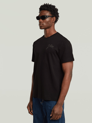 G-Star Raw Mens Script T-Shirt In Dark Black