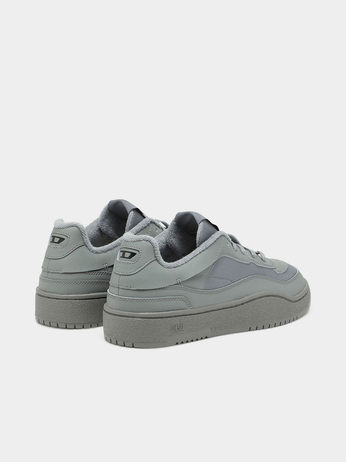 Diesel Mens S-Oval Skate Low Sneakers In Elephant Skin