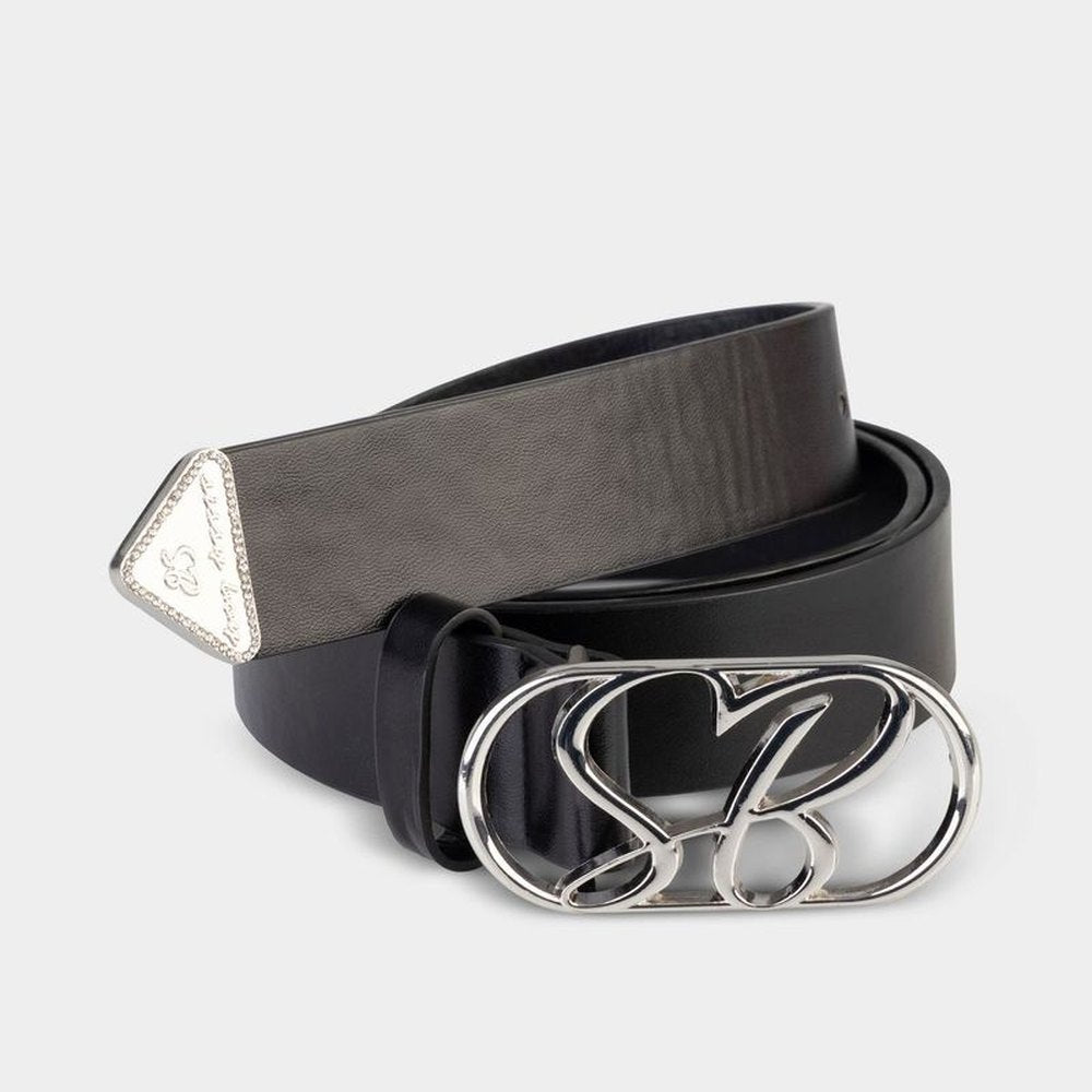 Sissy Boy Belt With Sb Logo Hadwear Buckle In Black