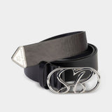 Sissy Boy Belt With Sb Logo Hadwear Buckle In Black