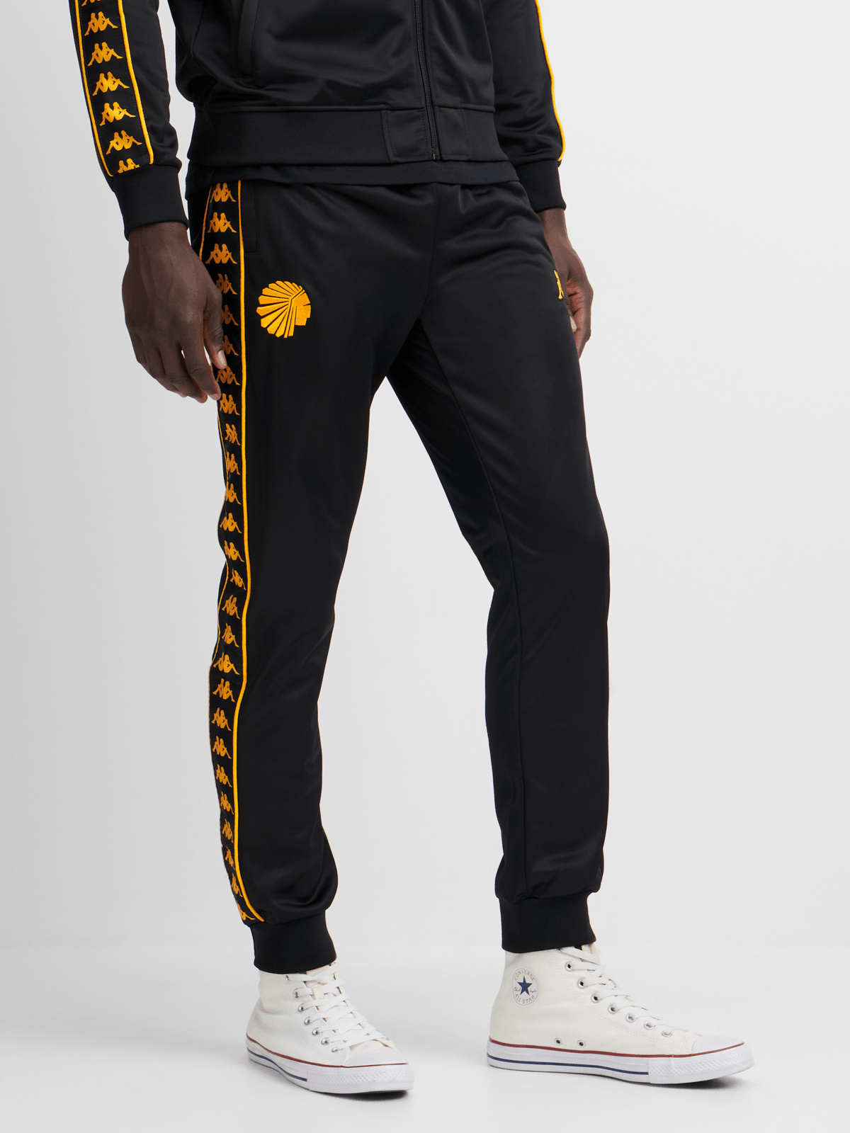 Kaizer Chiefs Kappa Banda Rastoria Mens Track Pants In Black