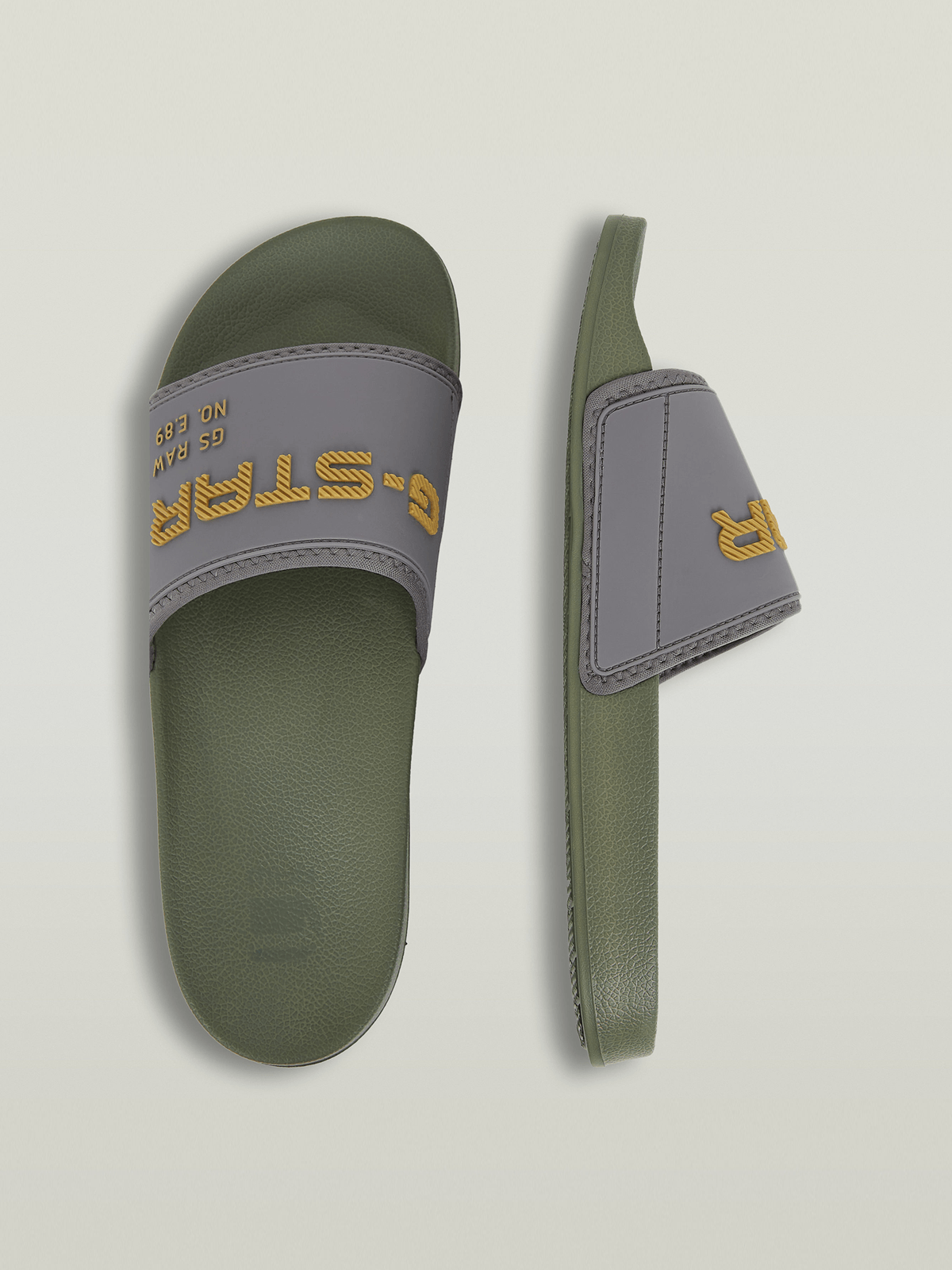 G-Star Raw Mens Cart Slides In Olive Grey