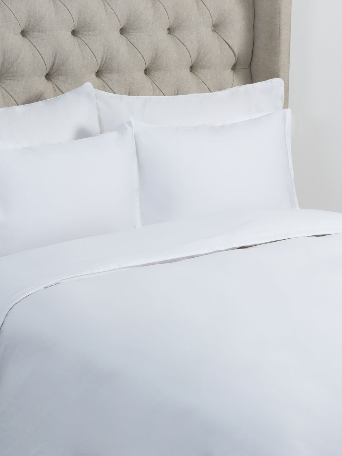 Tensel Silky Cotton 300T Duvet Covers In White