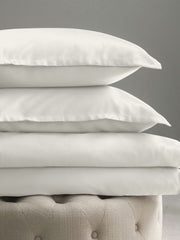 Tensel Silky Cotton 300T Duvet Covers In White