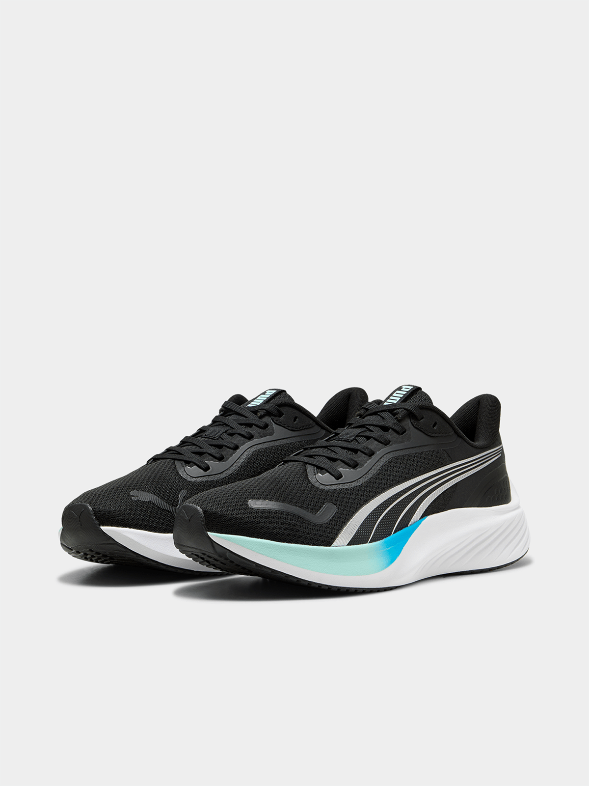 Puma Mens Pounce Lite Sneakers In Black/Mint/Blue