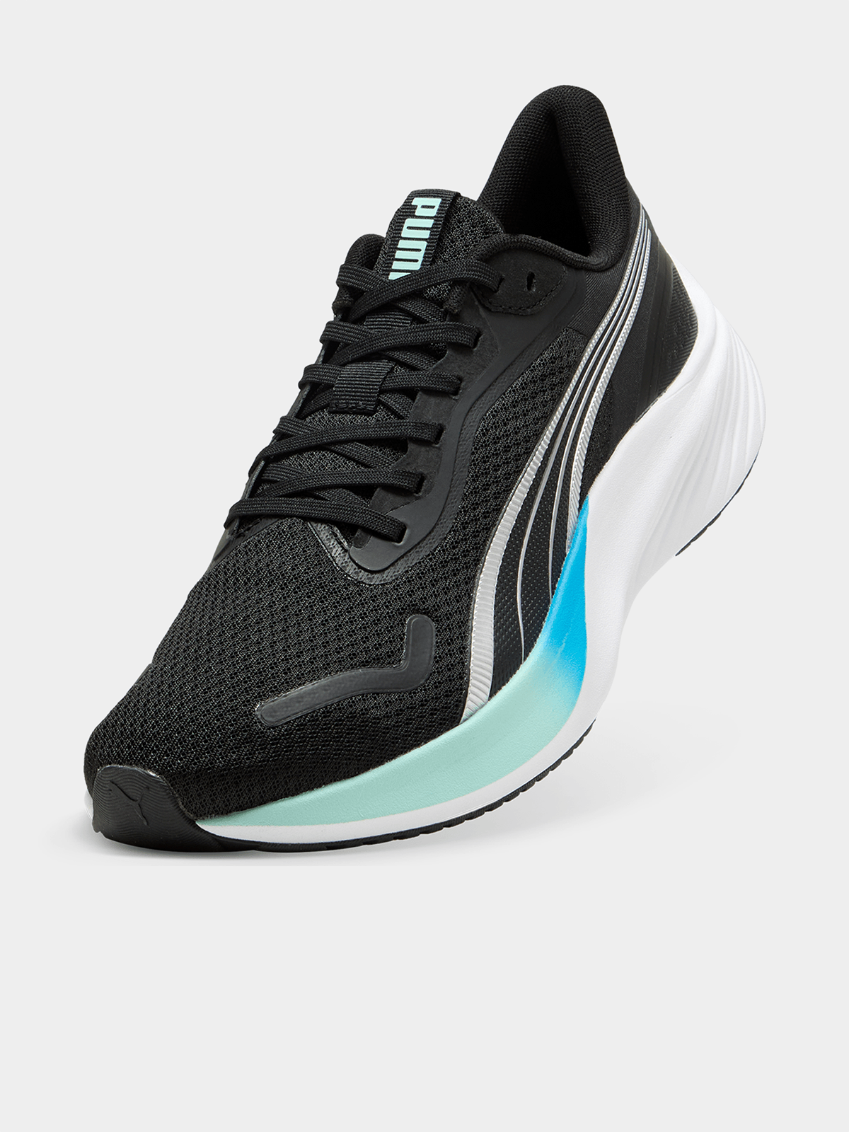 Puma Mens Pounce Lite Sneakers In Black/Mint/Blue