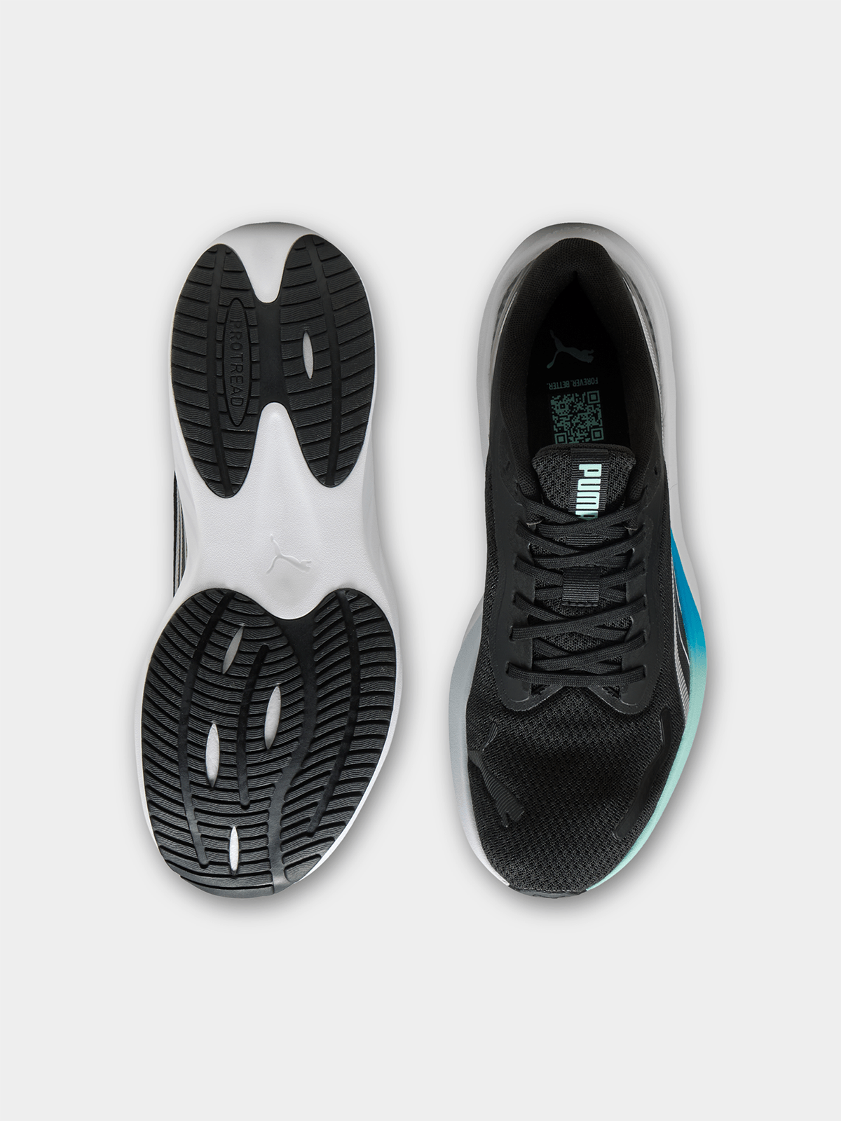 Puma Mens Pounce Lite Sneakers In Black/Mint/Blue