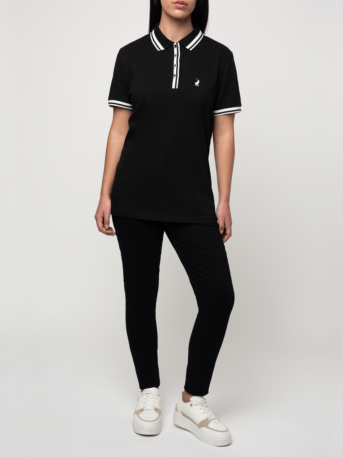 Polo Womens Makena Tipped Golfers In Black