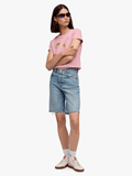 Puma Womens Essential Metalic Logo T-shirt In Pink & Gold
