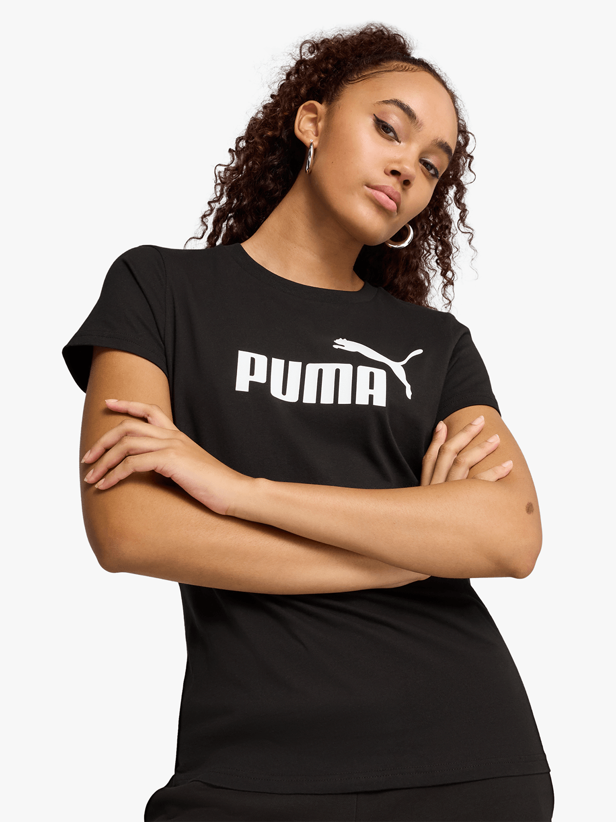Puma Womens Essential No.1 Logo T-Shirt In Black