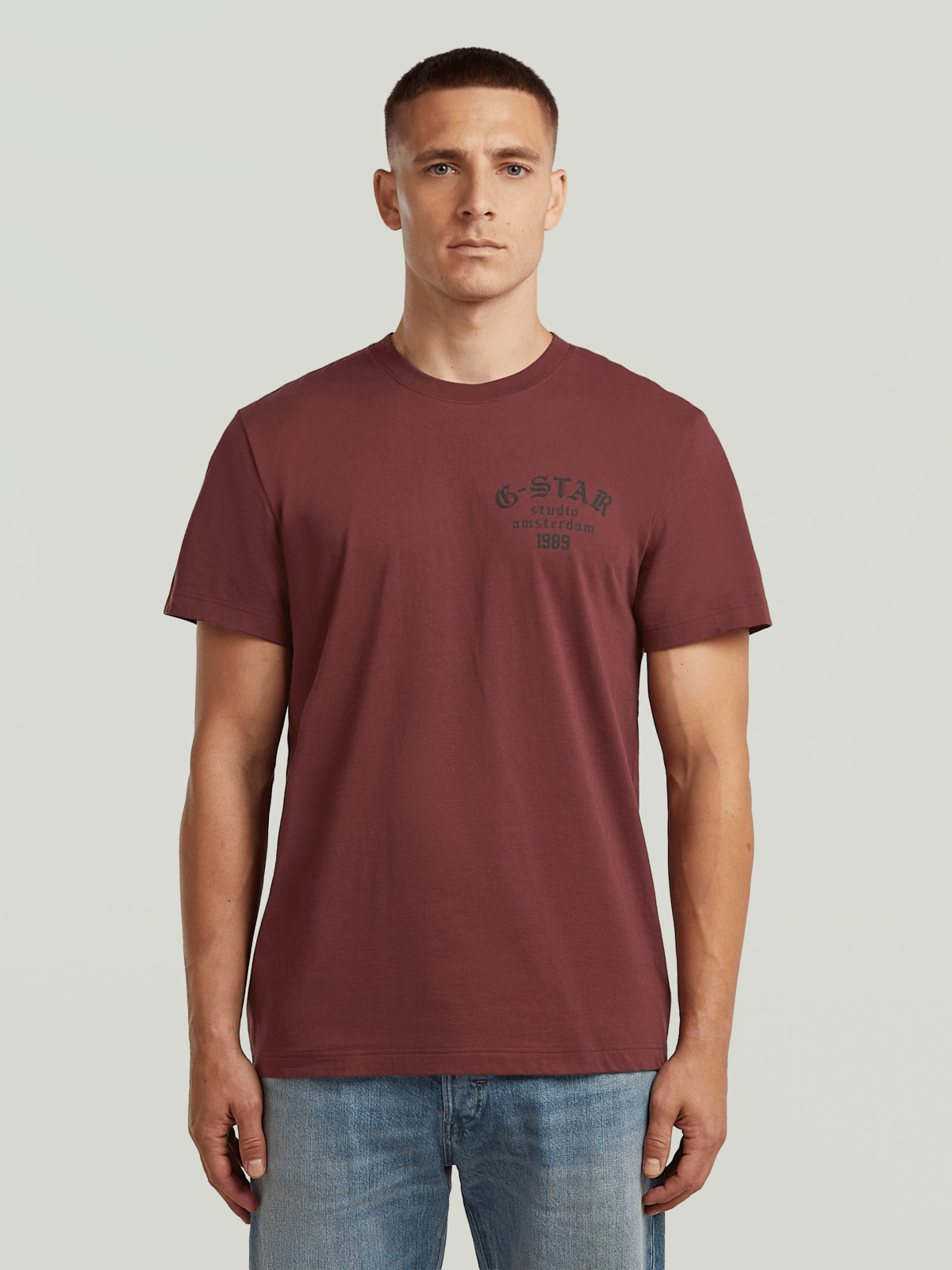 G-Star Raw Mens Studio Arms T-Shirt In Port Red