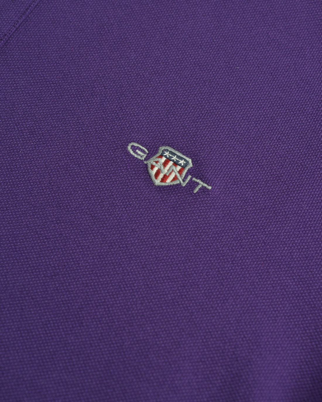 Gant Mens Regular Shield Short Sleeve Pique Polo Shirt In Purple