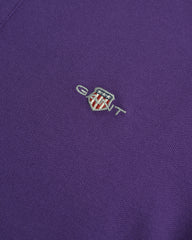 Gant Mens Regular Shield Short Sleeve Pique Polo Shirt In Purple
