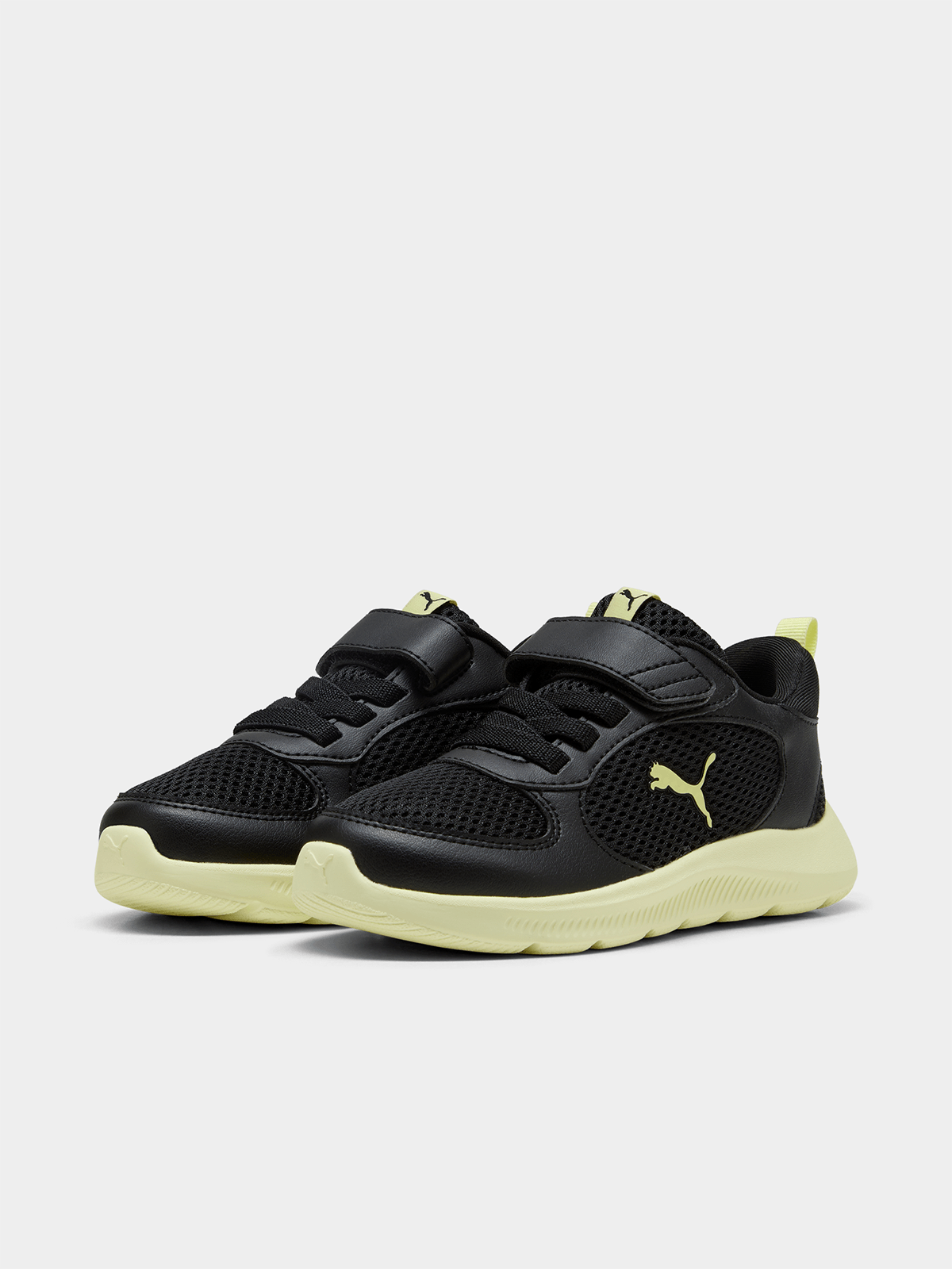 Puma Boys Fun Racer 2 Ac+ Shoes In Black & Yellow