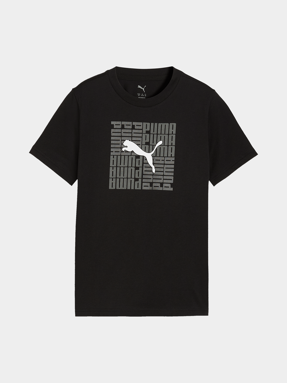 Puma Boys Graphic Box T-Shirt In Black