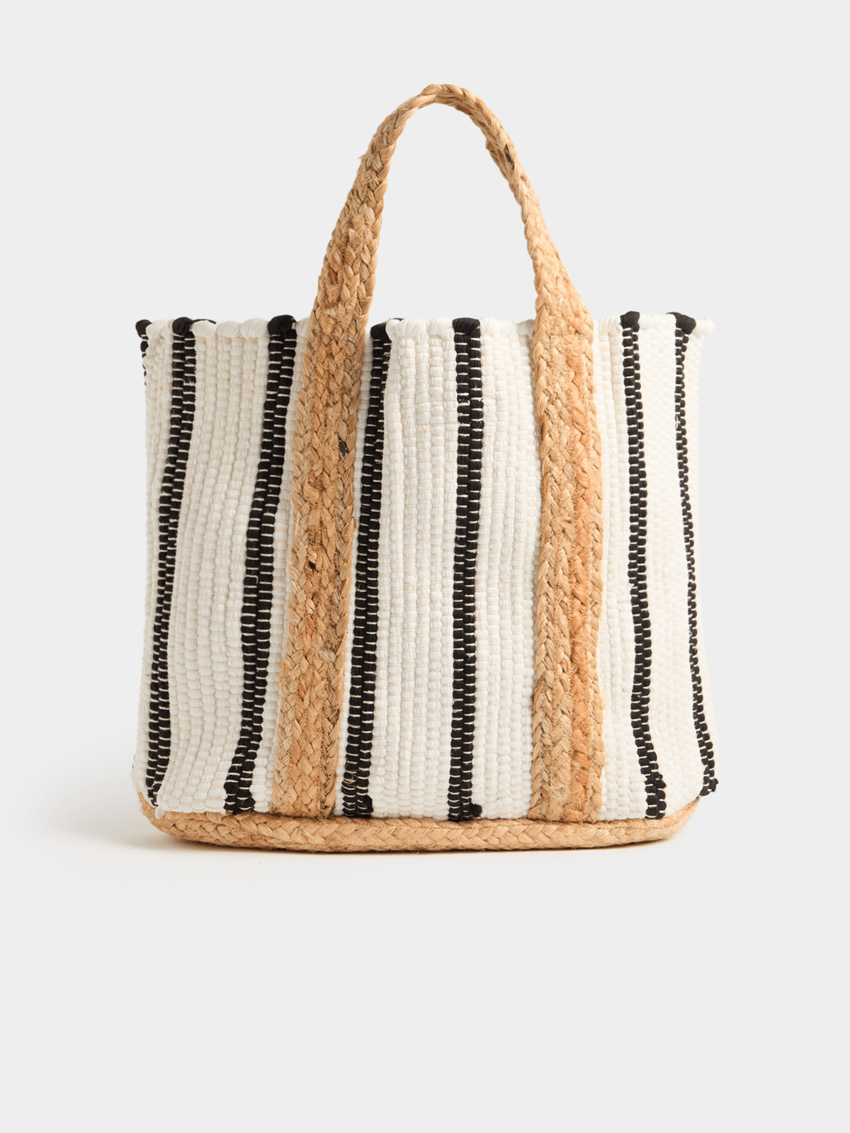 Izabel London Stripe Envelope Bag In Wite & Black